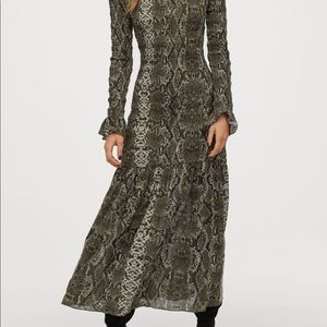 H&M Smocked Snake Print dress